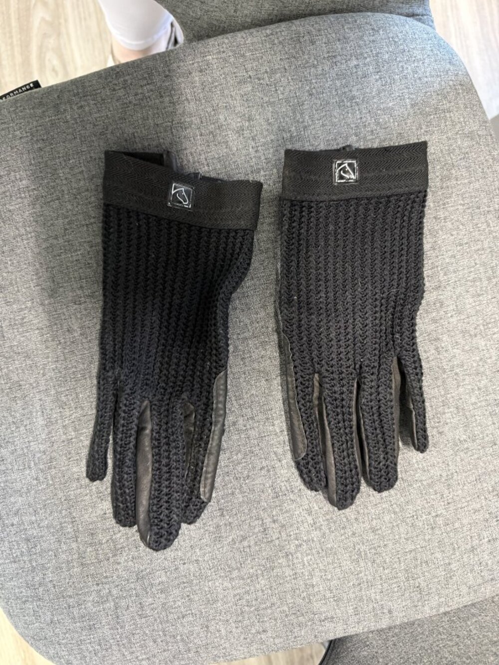 SSG Riding gloves Black , real leather and cotton sz 8